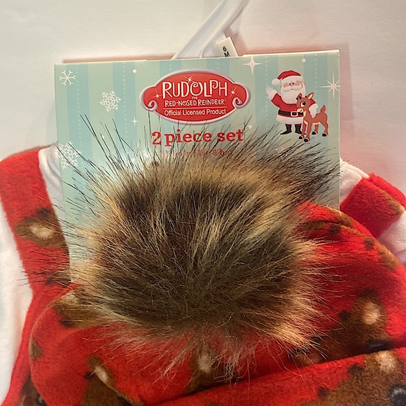 NEW RUDOLPH RED NOSED REINDEER 2 PIECE SET 6 MONTHS SUPER SOFT - Picture 2 of 12